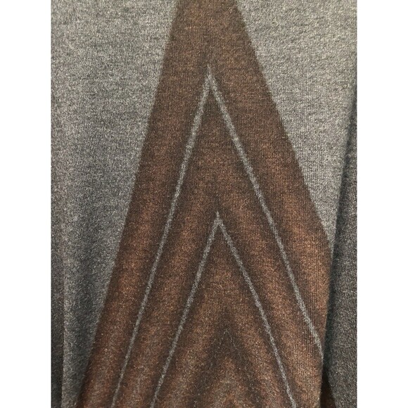 GO COUTURE Gray Geometric Printed Dolman Sweater Split Side High Low Hem Top Med - Picture 4 of 5
